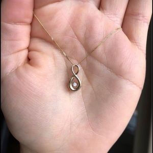 10k Gold Necklace With Floating Diamond